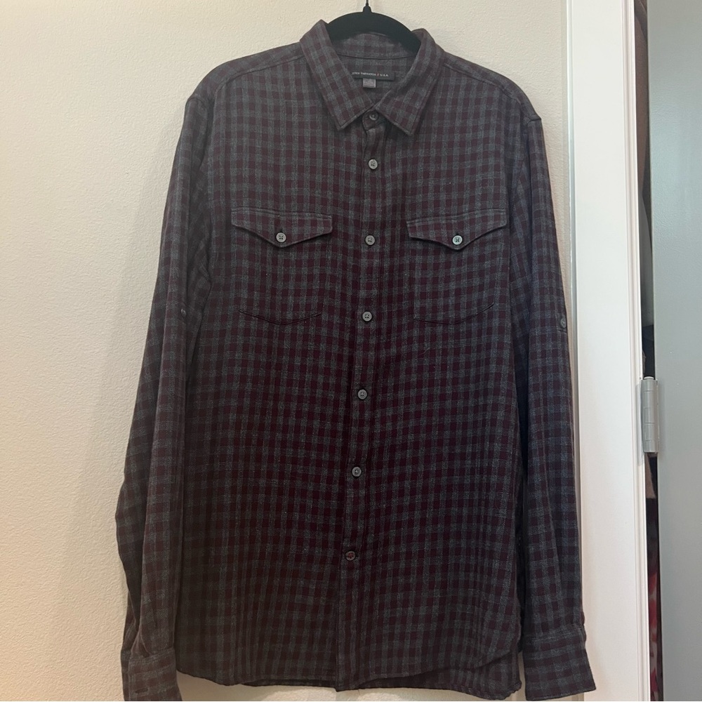 John Varvatos Mens Button Down Flannel | Size M